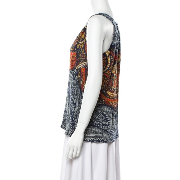 MARC By MARC JACOBS Paisley Print Boho V-Neck Blouse Top - Picture 3 of 12